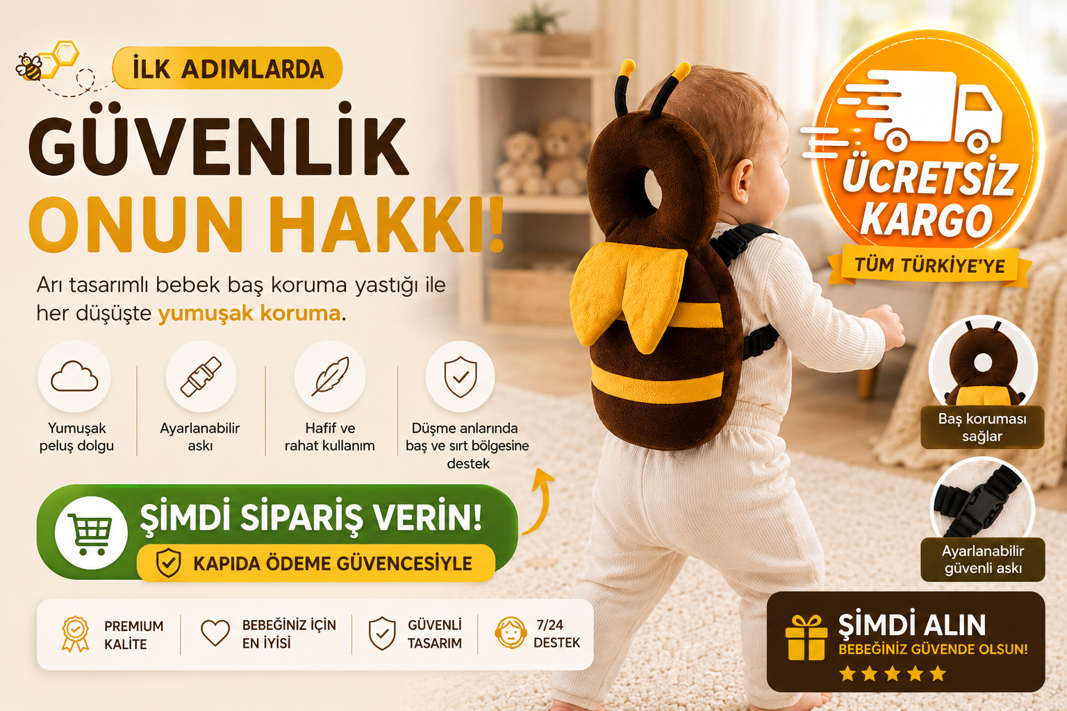 İlk Adım Yastığı® – Bebek Baş Koruma Yastığı